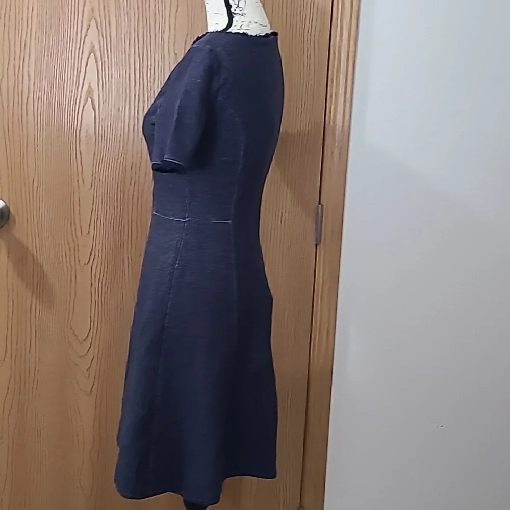 Banana Republic denim look frayed collar chambray preppy fit and flare dress - Picture 5 of 5